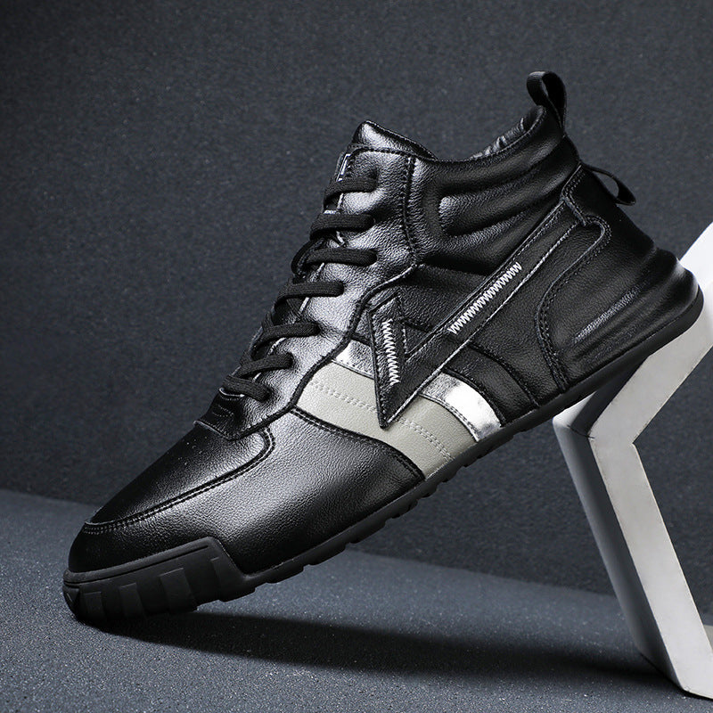 Autumn New High-top Leather-covered Shoes