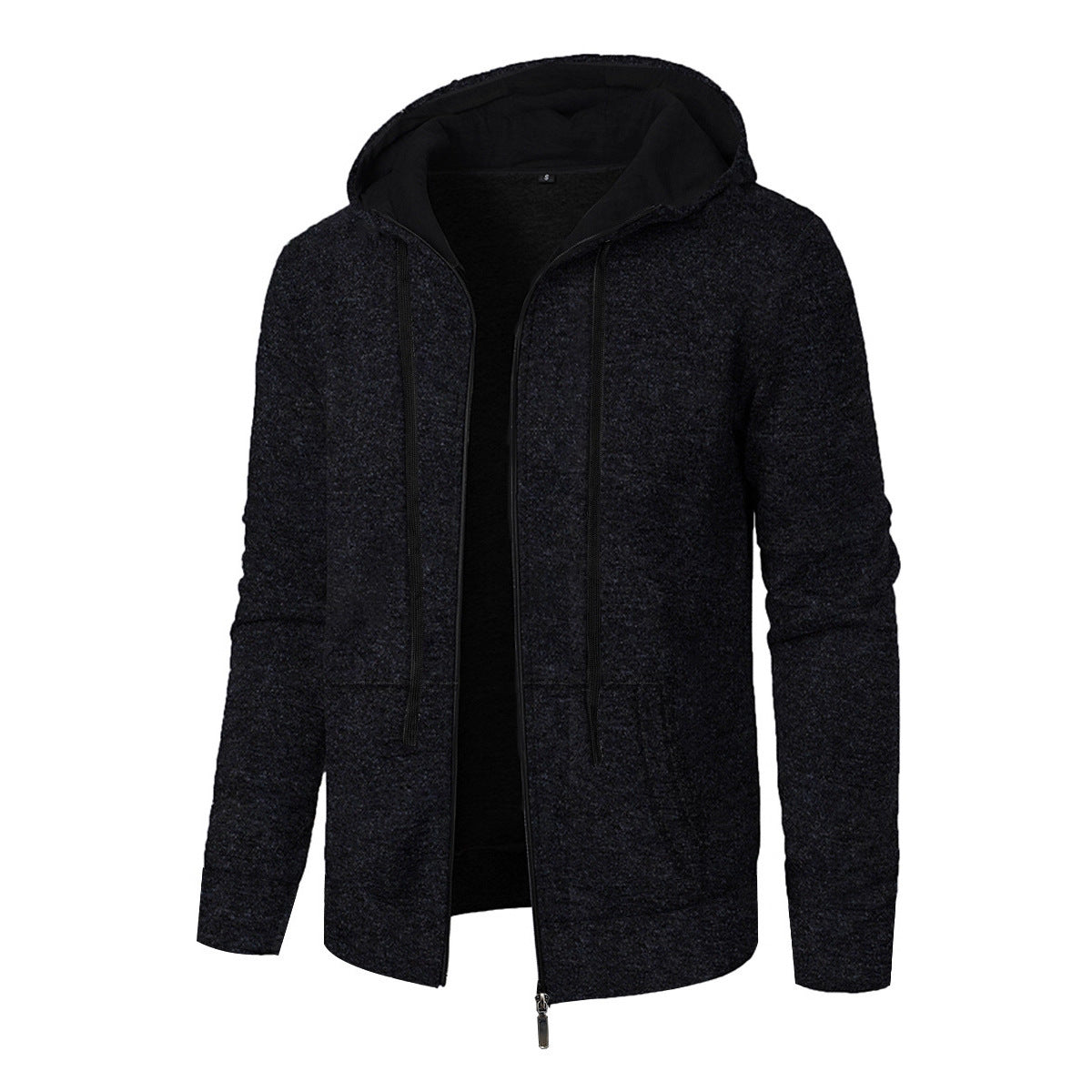 Men's Sports Fitness Casual Jacquard Sweater Hooded Coat