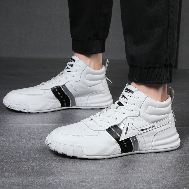 Autumn New High-top Leather-covered Shoes