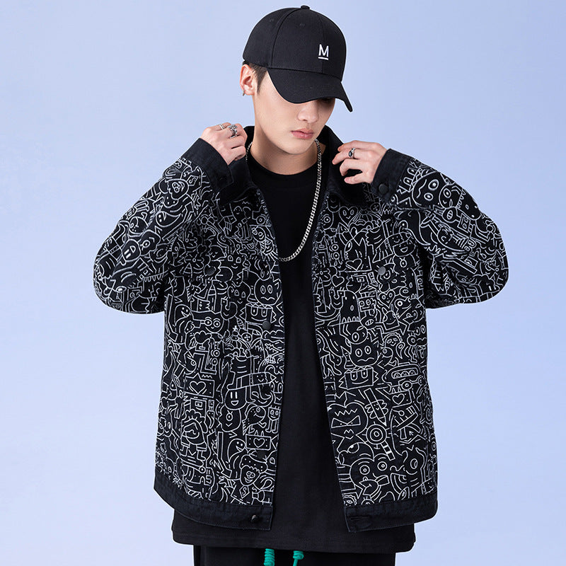 Men's Plus Size Denim Jacket Full Of Trendy Brands