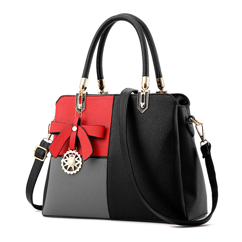 Women's contrast color handbag shoulder bag