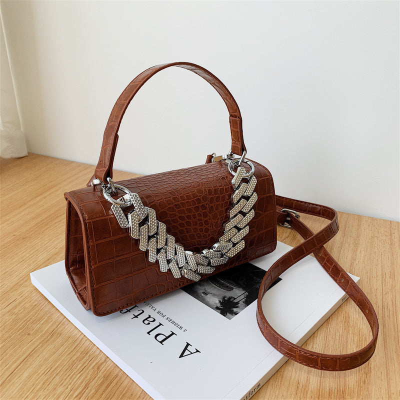 One Shoulder Messenger Portable Stone Pattern Small Square Bag