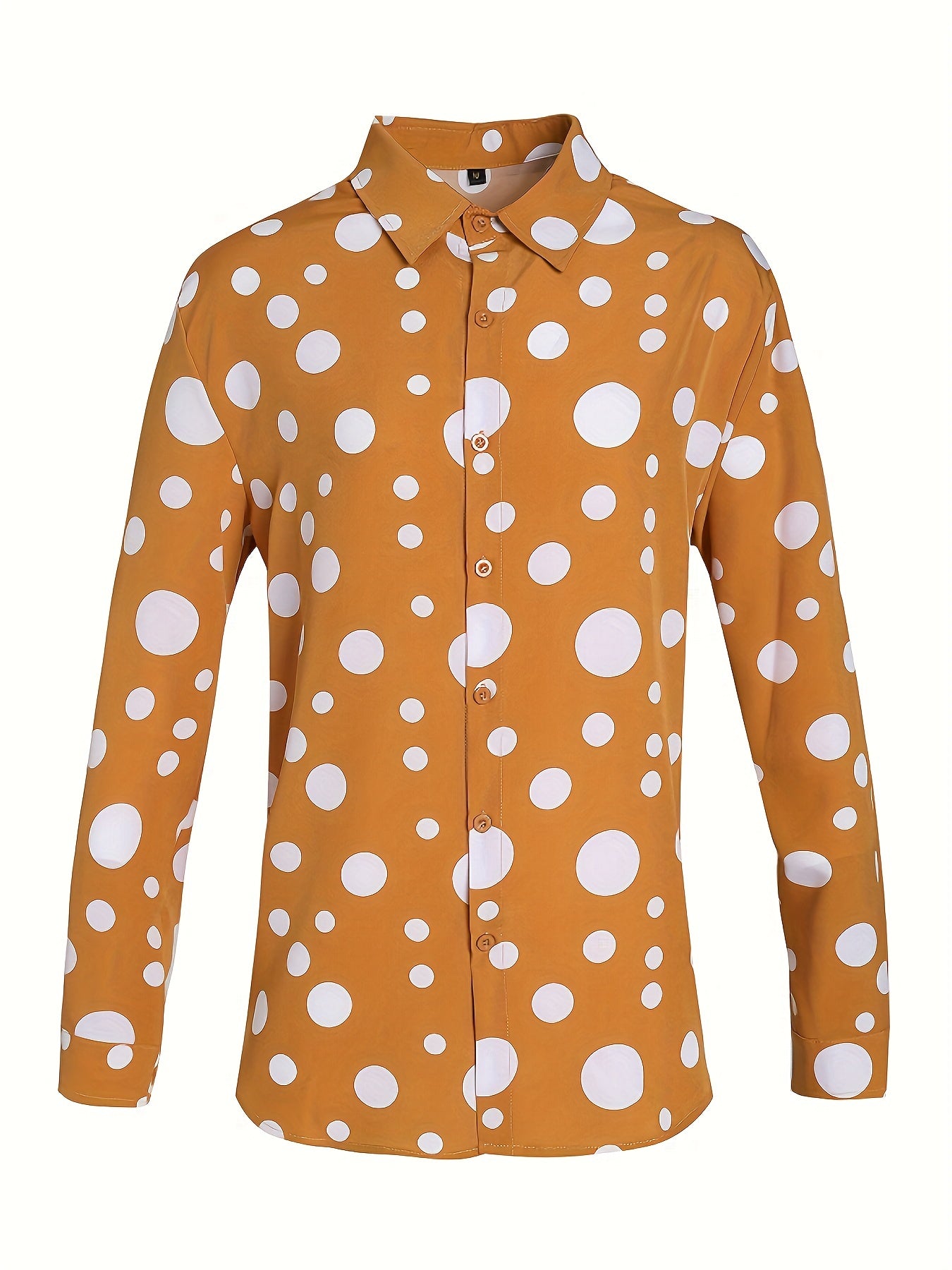 A Casual And Versatile Long-sleeved Shirt With Polka Dot Prints For Teenagers And Men