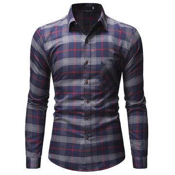 Men's Plaid Shirt Long-sleeved Shirt Pure Cotton Thickening Soft And Comfortable