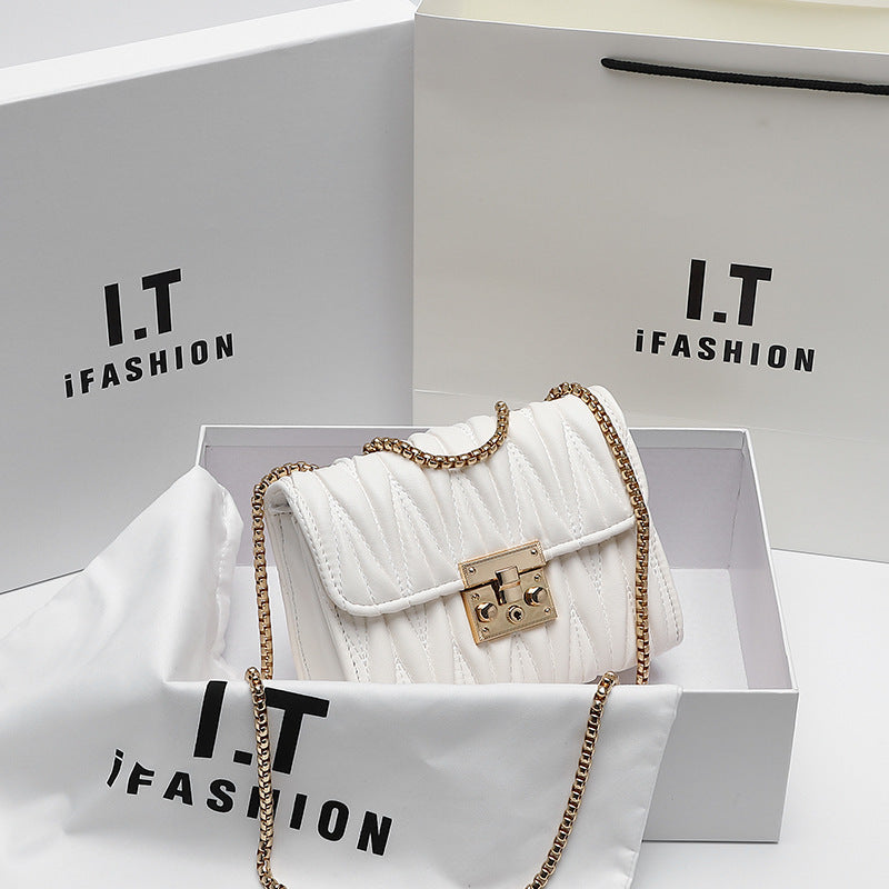 Women's Niche Design Pu Chain Messenger Bag