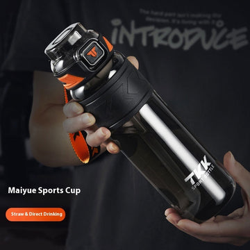 Summer New Large Capacity Sports Cup One-click Bounce Cover Plastic Cup