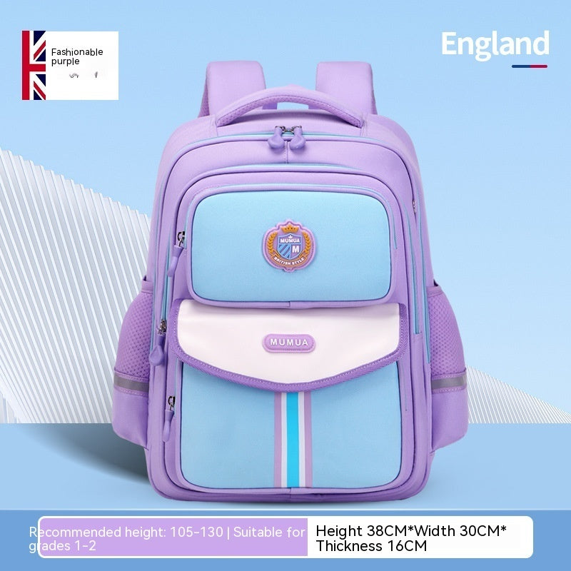Primary School Student Waterproof Spine Protection Waist Support Large Capacity Backpack Oxford Cloth For Boys And Girls