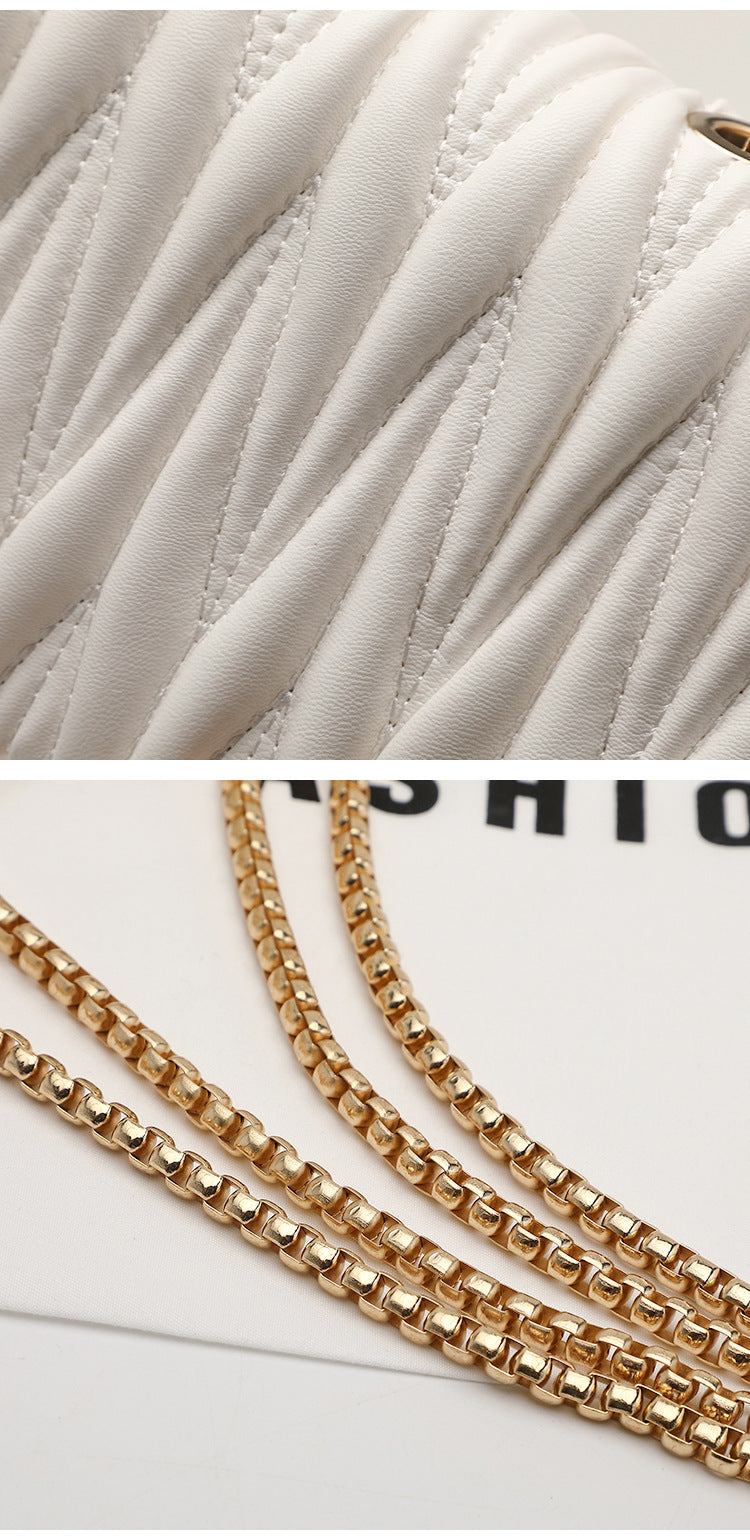 Women's Niche Design Pu Chain Messenger Bag