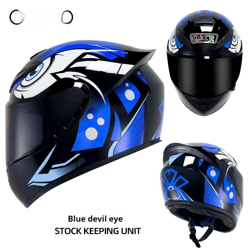 Winter Personality Motorcycle Helmet Four Seasons Knight Bluetooth Locomotive Full Face Helmet