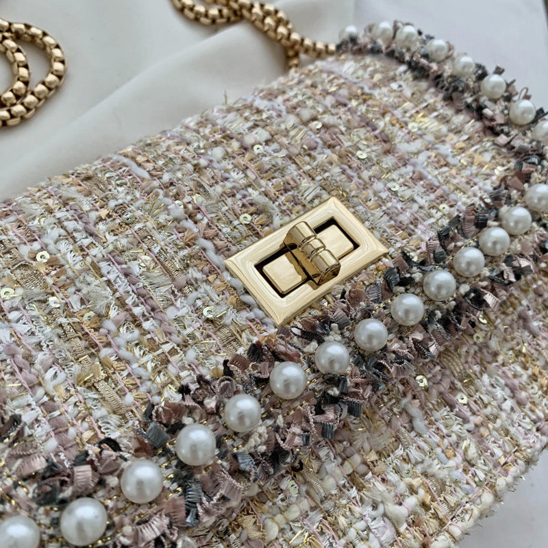 New Fashion Woolen Cloth Chain Bag Western Style One-shoulder Diagonal Bag