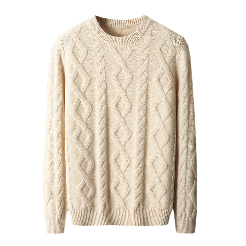 Men's Thickened Round Neck Sweater Pullover Knitting Bottoming Shirt