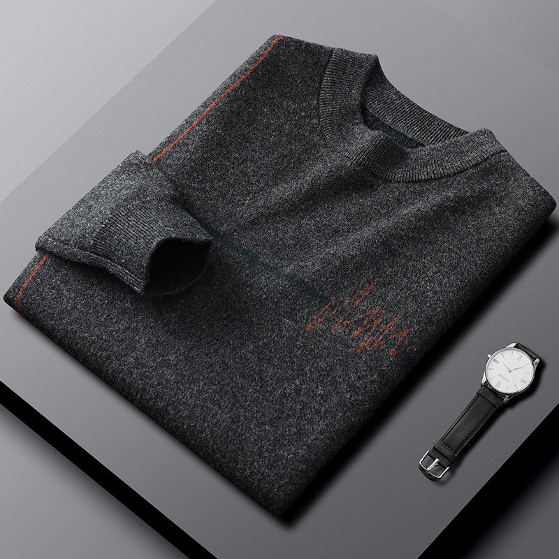 Men's Thickened Warm  Round Neck Casual Sweater