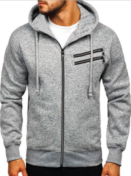Men's Fleece Cardigan Zippered Hoodie Jacket