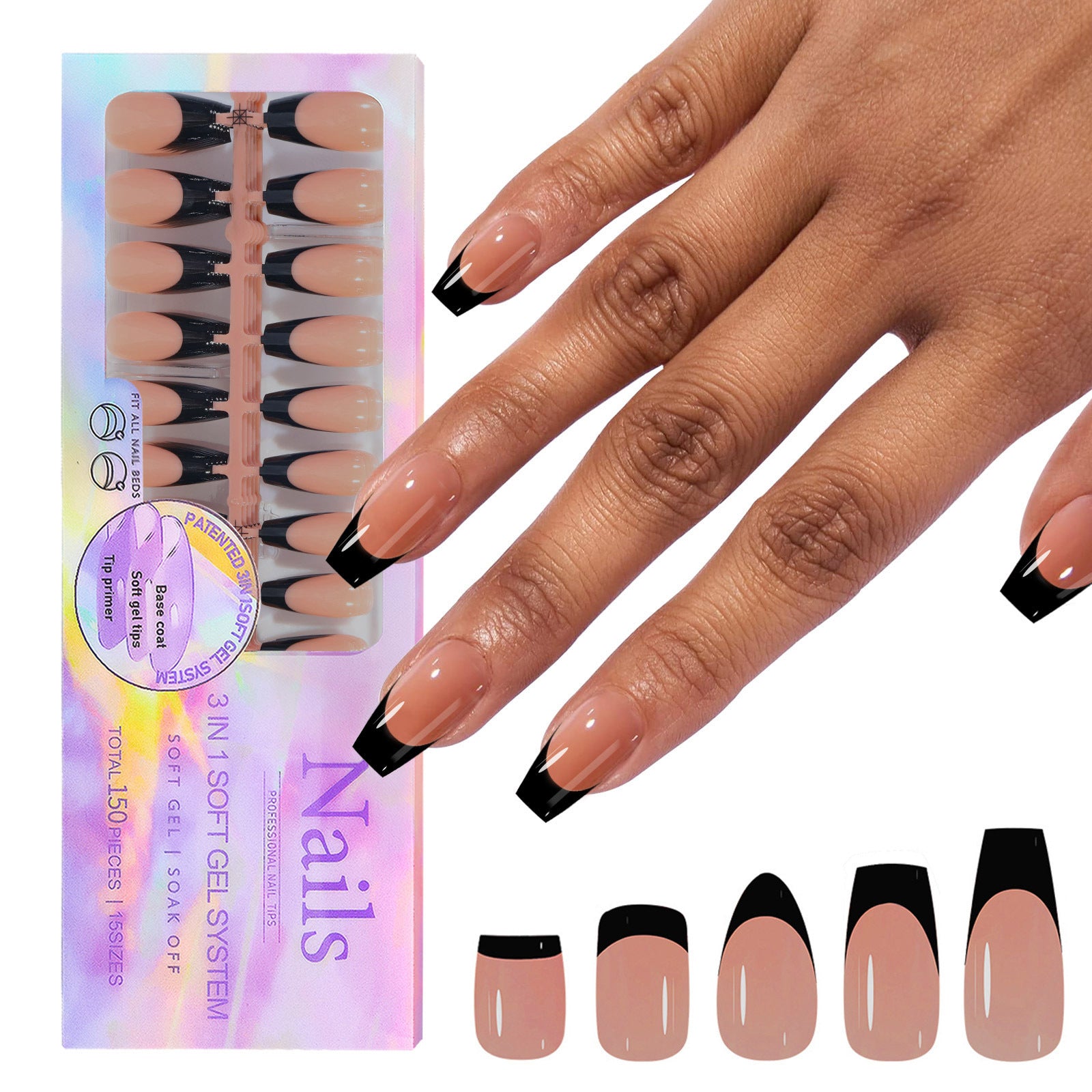 Nail Coffee Black New Seamless Wear Nail Removable Nail Beauty Nail Patch