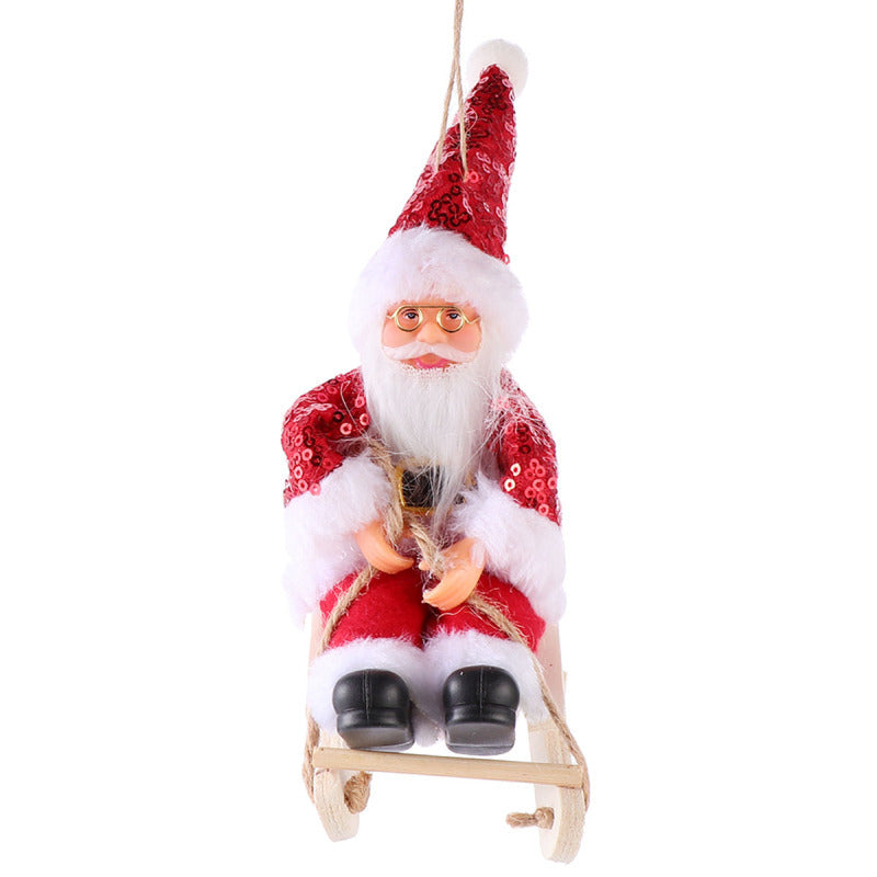 Cartoon Fabric Plush Santa Claus Dolls Children's Toys Pendants Window Decorations