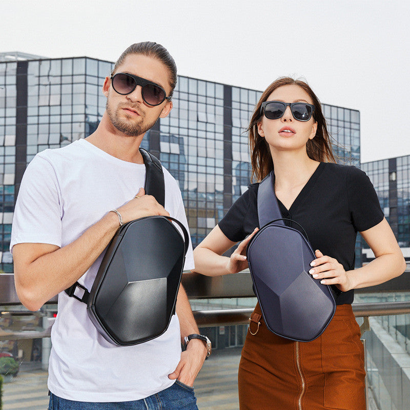 Men's Diamond-shaped Mechanical Hard Shell Bag