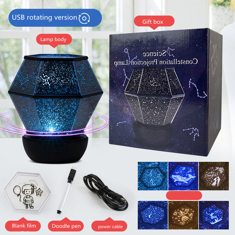 Starry Sky Light Projector Children's Room Birthday Gift Girl Romantic Rotating Starry Bedroom Atmosphere Night Light