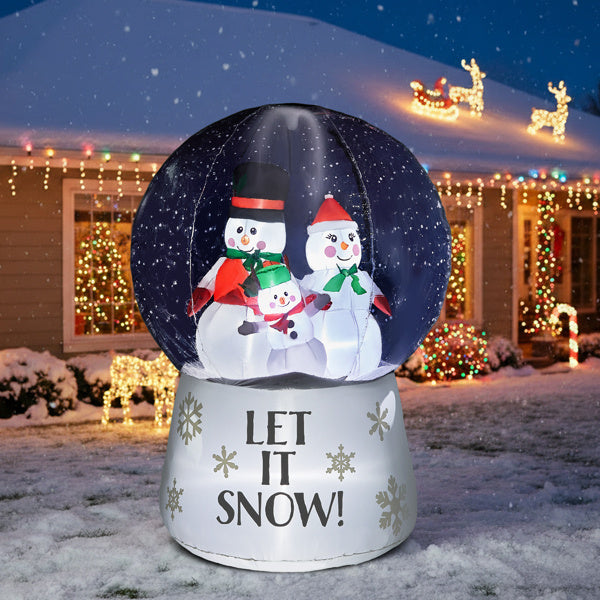 6 FT Lighted Christmas Inflatable Decoration, Large Inflatable Snow Globe With Snowman Family, Funny Blow Up Yard Decorations With Built-in LED Lights For Holiday Party Front Yard Lawn Garden Decor