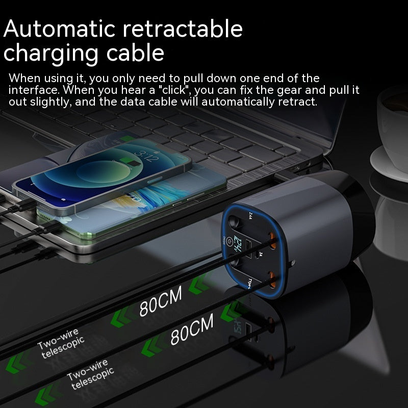 Cup Car Charger Comes With Two Telescopic Strip Line Odor Removing Bag