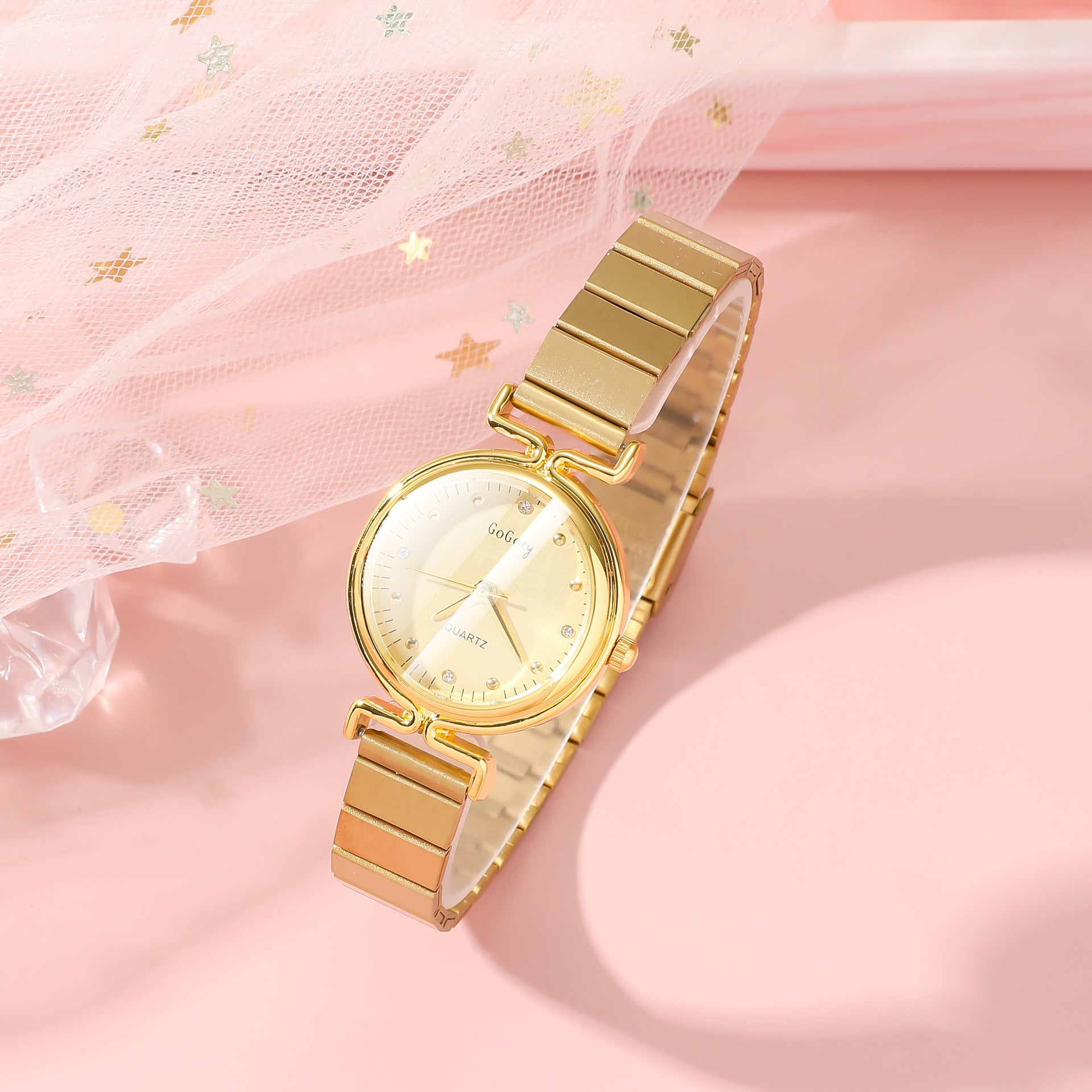 Steel Belt Ladies New Simple Watch Wallet Sunglasses Suit