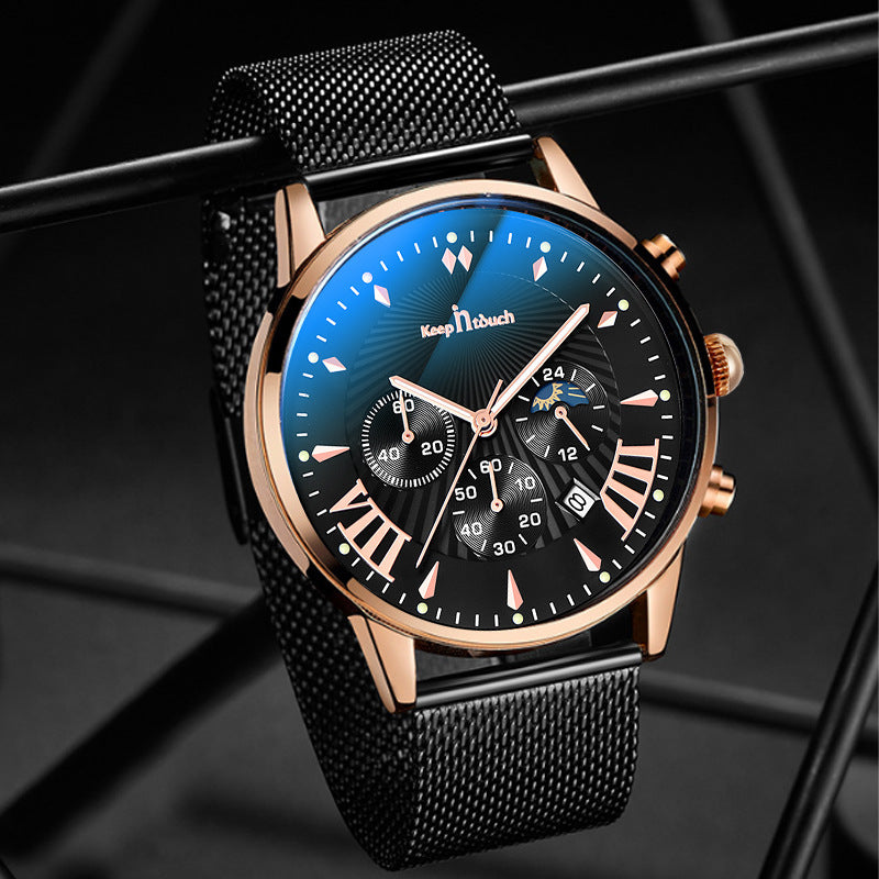 Multifunctional Business Men's Watch Luminous Waterproof Six-pin