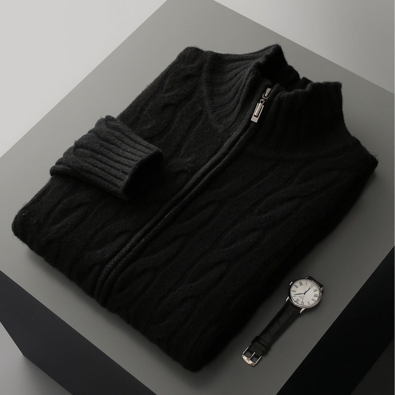 New Twist Zipper Knitted Coat For Men