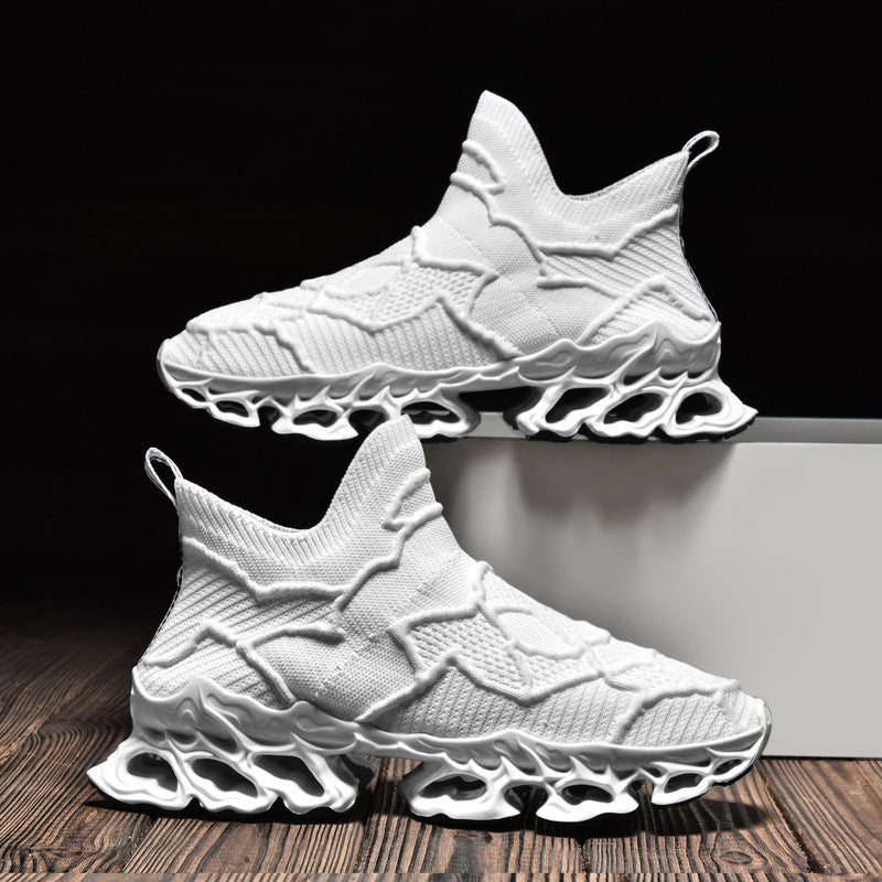 Trendy Men's Flyknit Mesh Casual Sneakers