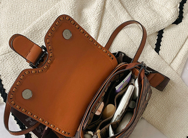 Women's Fashion Retro Printed Small Square Bag