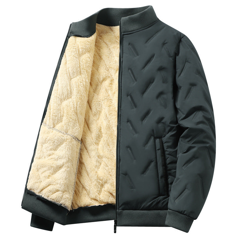 Loose Lapel Fleece-lined Thickened Cotton Clothing