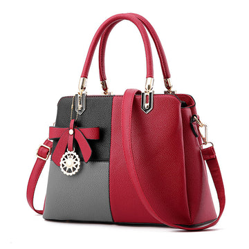 Women's contrast color handbag shoulder bag