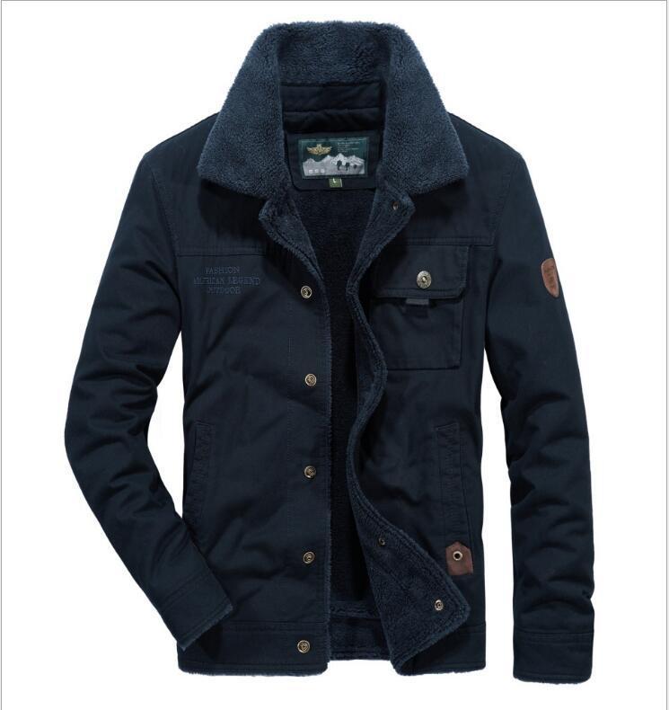 Men's Velvet Padded Lapel Warm Jacket