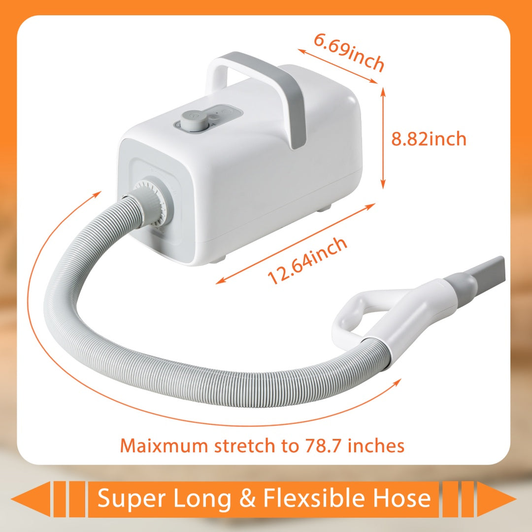 1550W High Velocity Pet Blow Dryer With Heater For Grooming, Speed Temperature Adjustable Dog Blower Grooming Dryer With 4 Nozzles