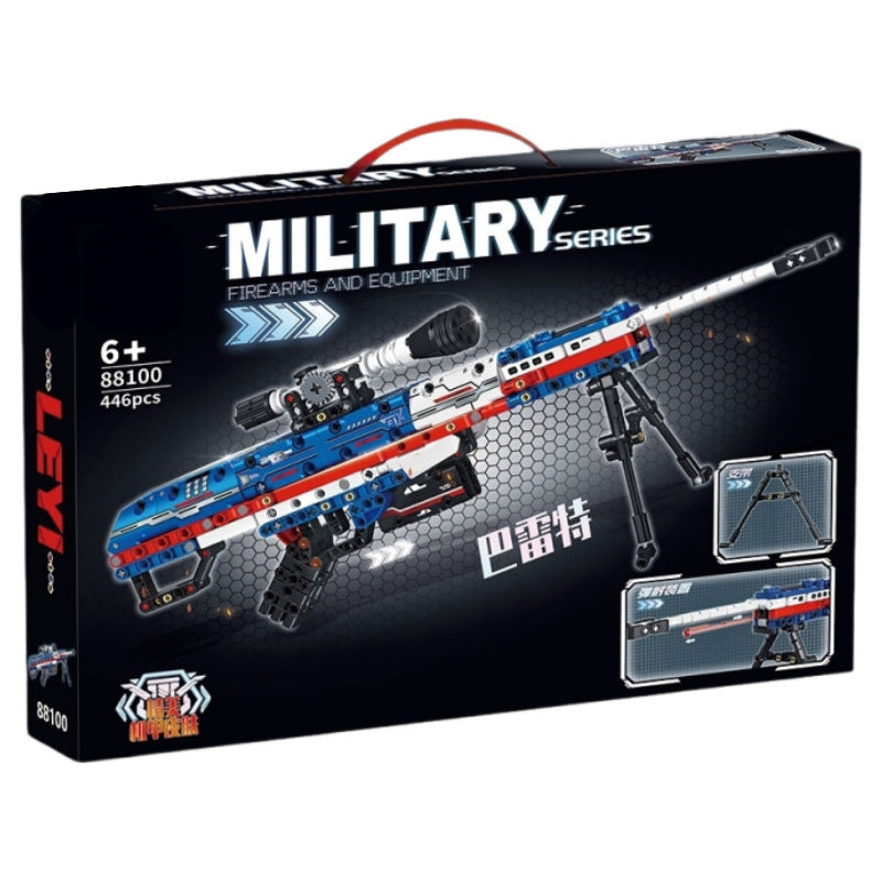 Shootable Chinese Building Blocks Patriotic Barrett Sniper Rifle Boy Assembly Toy