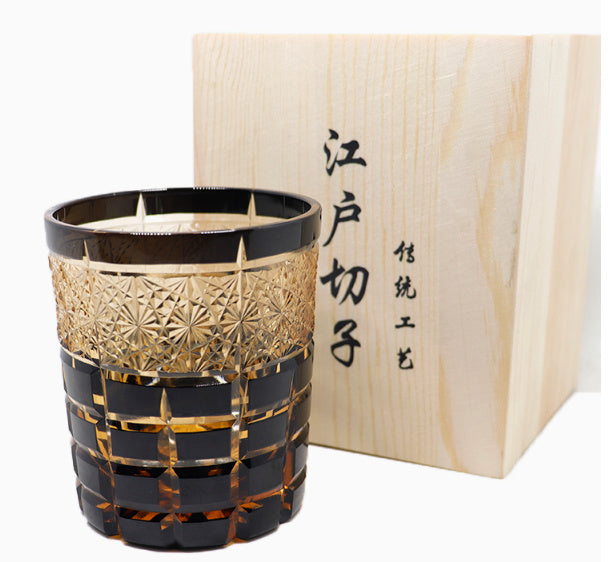 Jinzhi Japanese-style Jianghu Crystal Glass Rewell Cup Hand Carved Whiskey Shot Glass Retro