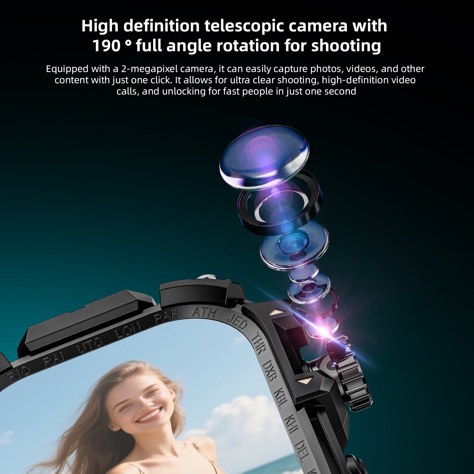 APPLLP 7 MAX Generous Screen Smart Watch Wifi Pull-out Camera