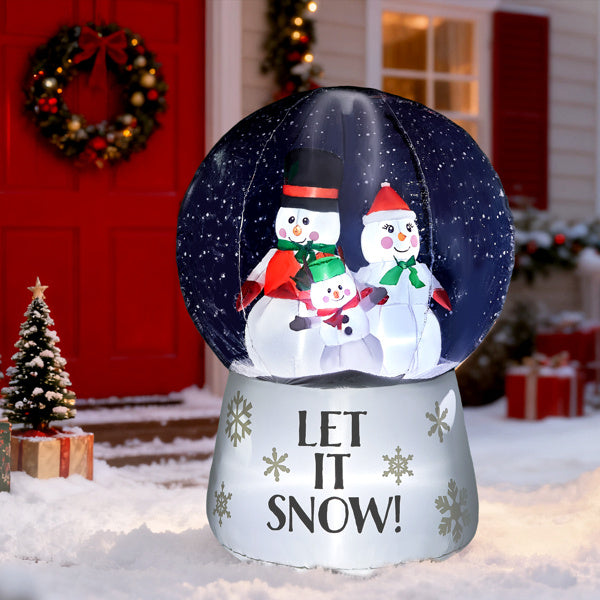 6 FT Lighted Christmas Inflatable Decoration, Large Inflatable Snow Globe With Snowman Family, Funny Blow Up Yard Decorations With Built-in LED Lights For Holiday Party Front Yard Lawn Garden Decor