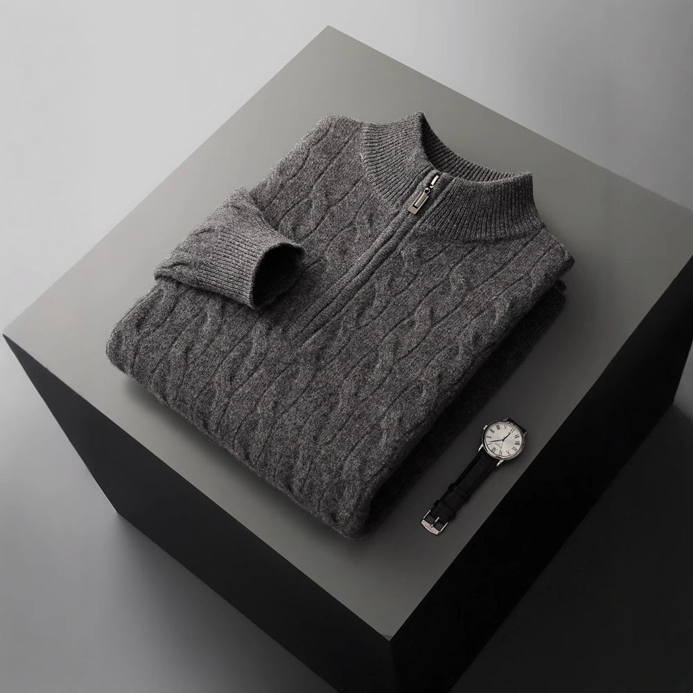 Jacquard Double-strand Thickened Long-sleeved Sweater