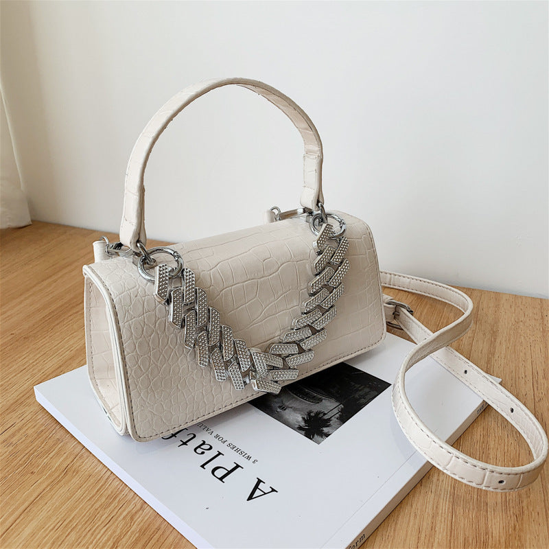 One Shoulder Messenger Portable Stone Pattern Small Square Bag
