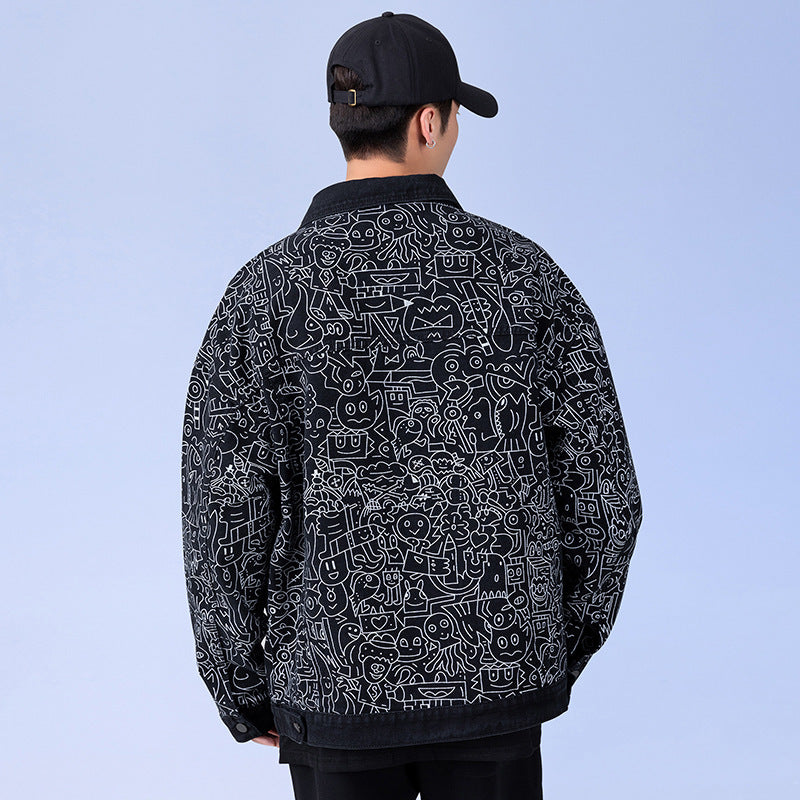 Men's Plus Size Denim Jacket Full Of Trendy Brands