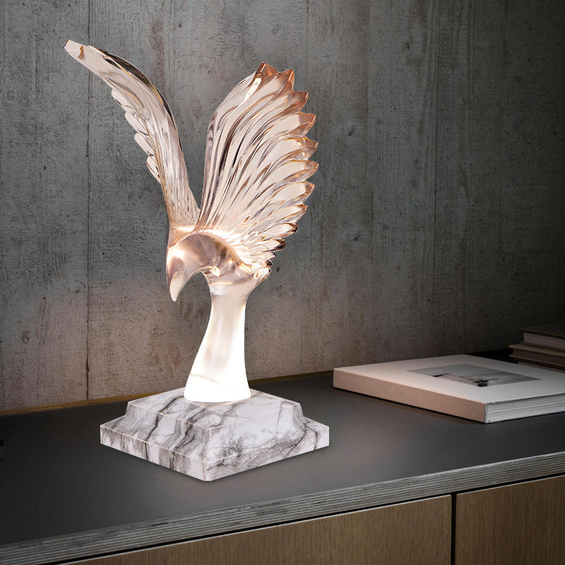 Crystal Eagle Desk Lamp Wireless Charging Touch Ambient Light