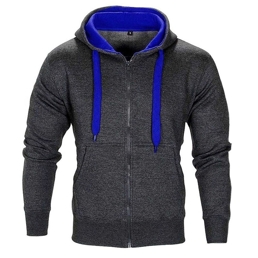New Men's Casual Sweater Coat Sports Hooded Zipper Shirt