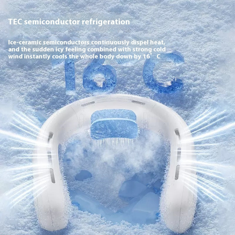USB Charging Non-leaf Ice Compress Lazy Outdoor Portable Halter Little Fan