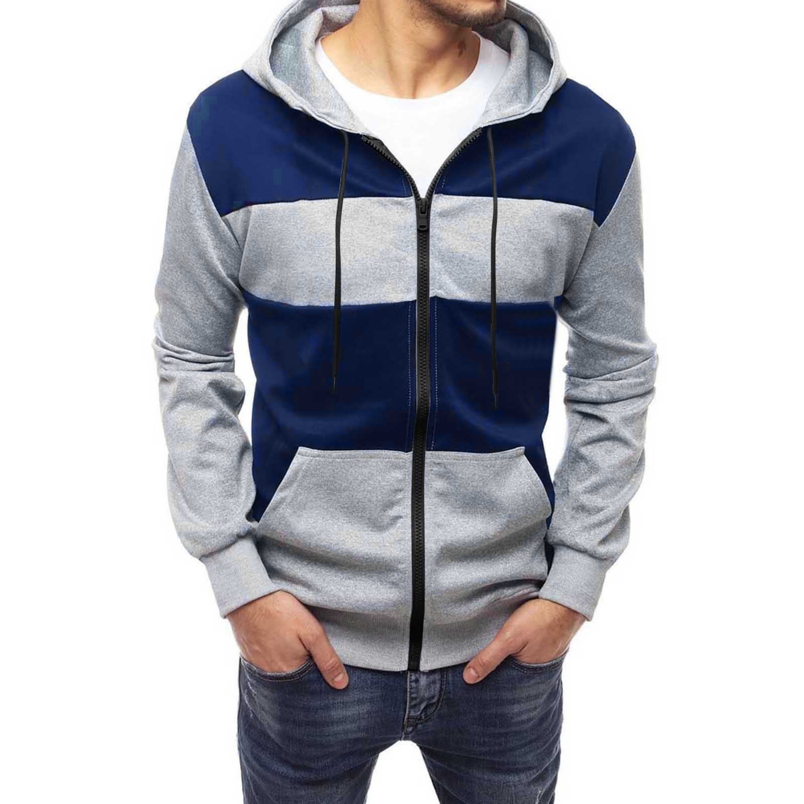 New Men's Color Blocking Hoodie Casual Sports