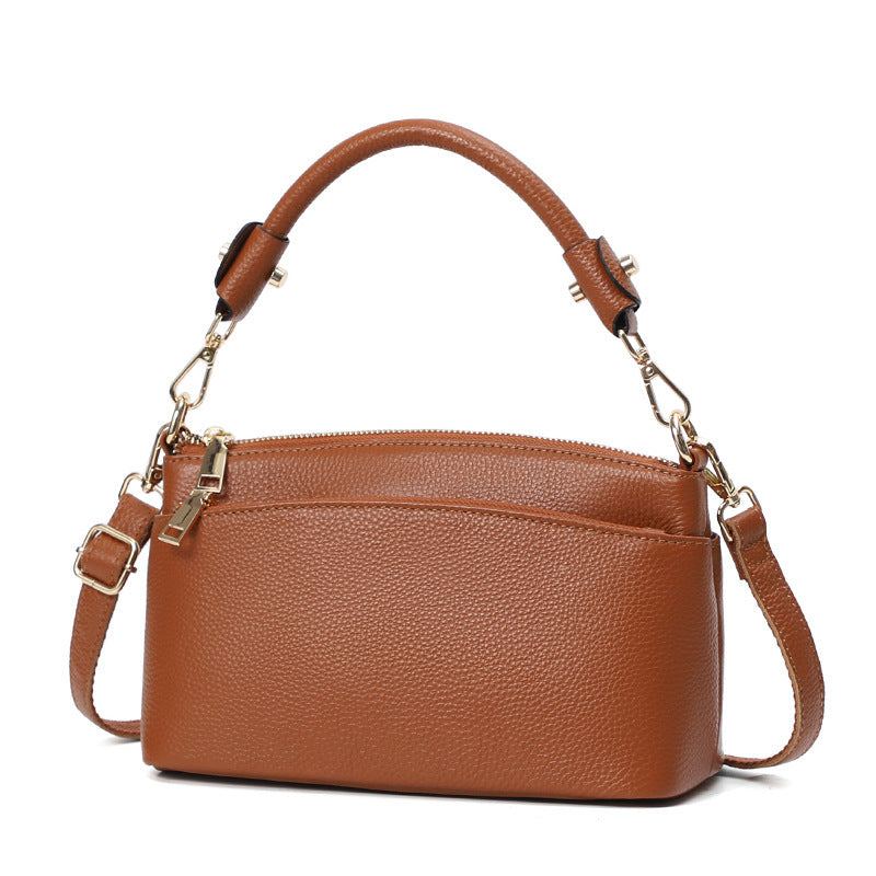 Women's Leather Fashion Handheld One Shoulder Messenger Bag