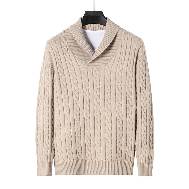 Youth Men's Long-sleeved Pullover Slim V-neck Sweater