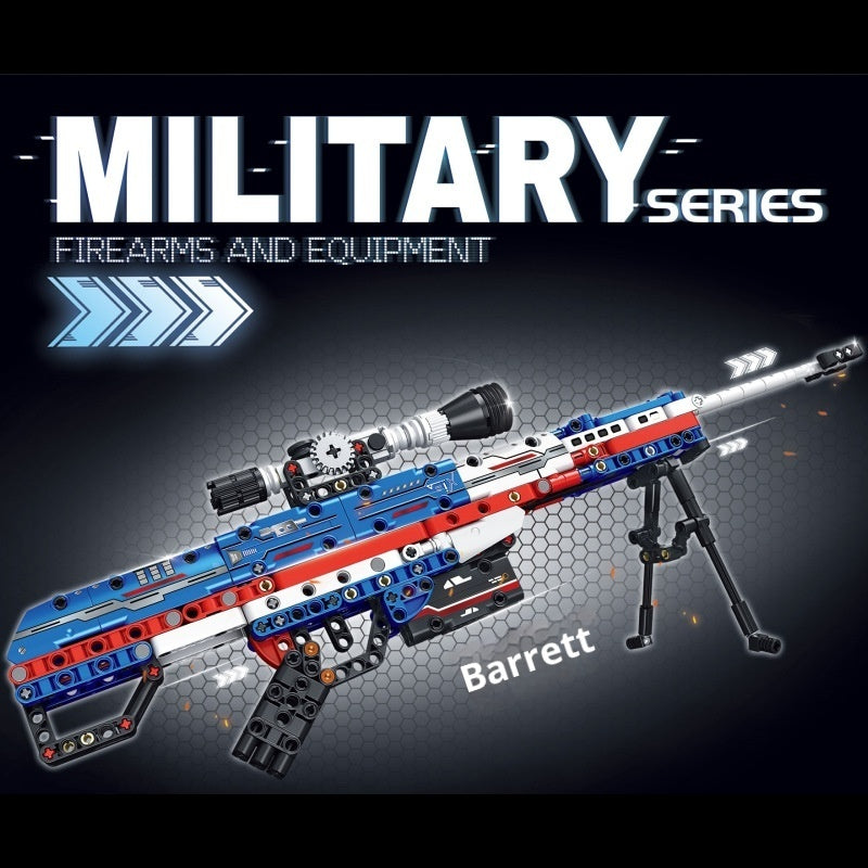 Shootable Chinese Building Blocks Patriotic Barrett Sniper Rifle Boy Assembly Toy