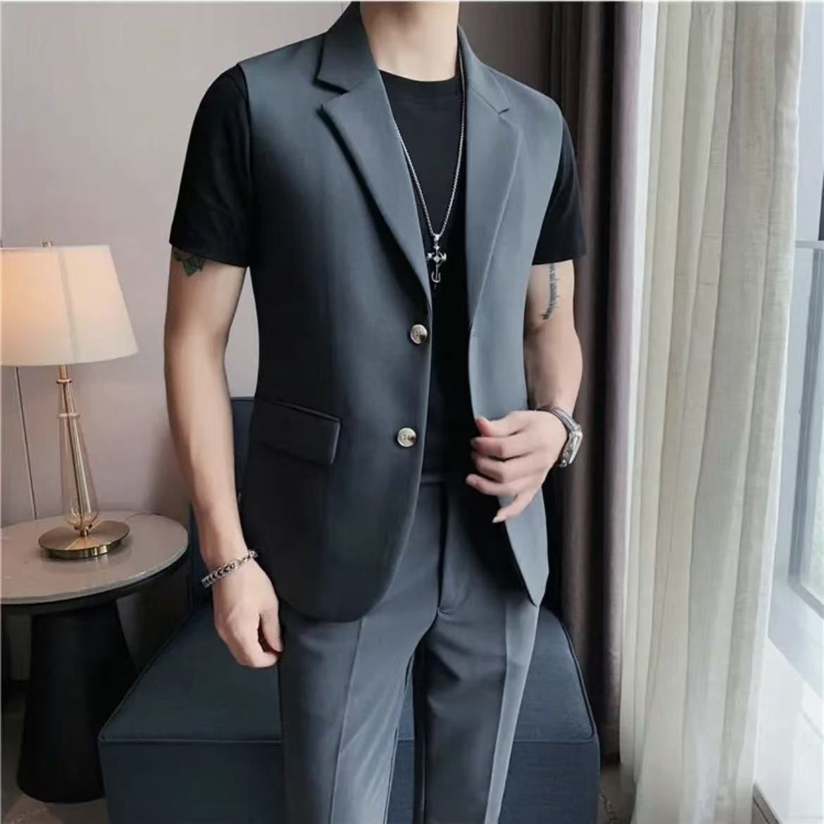 High Sense Business Lightly Mature All-matching Slim Fit Vest