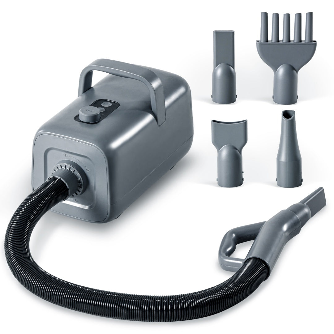 1550W High Velocity Pet Blow Dryer With Heater For Grooming, Speed Temperature Adjustable Dog Blower Grooming Dryer With 4 Nozzles