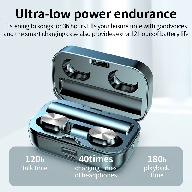 High Battery Wireless Bluetooth Headset With Flashlight Touch