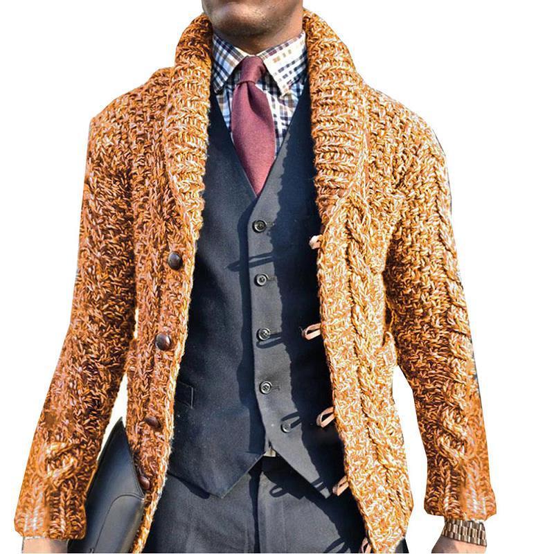 Men's Slim Cardigan Sweater Long Sleeve Jacket